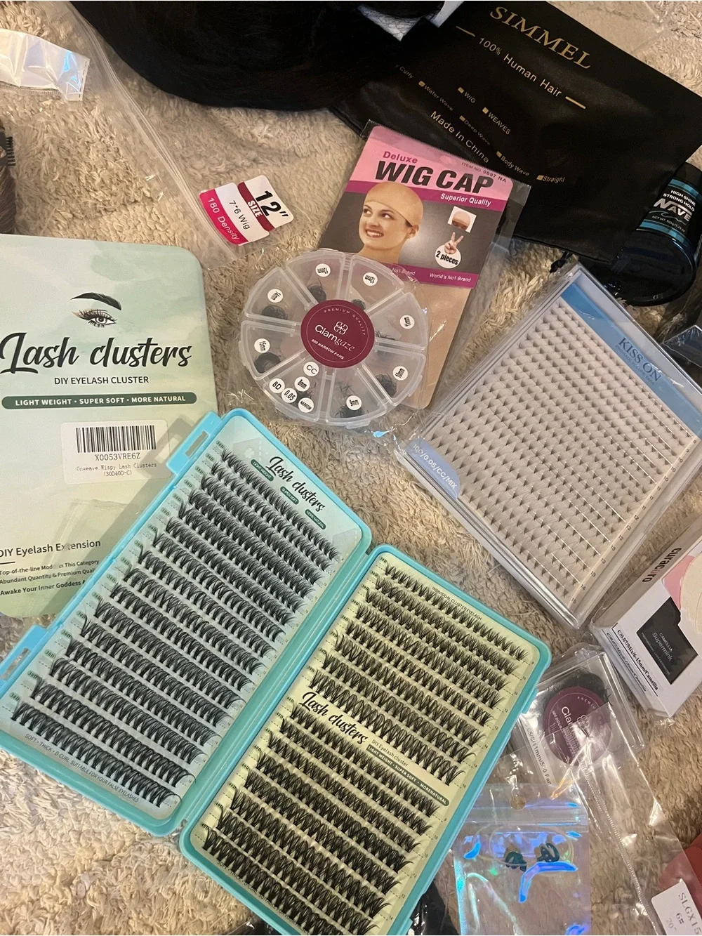 NWT Huge Assorted Human Hair Extensions & Wigs & Lashes both Human and Synthetic - Picture 11 of 15